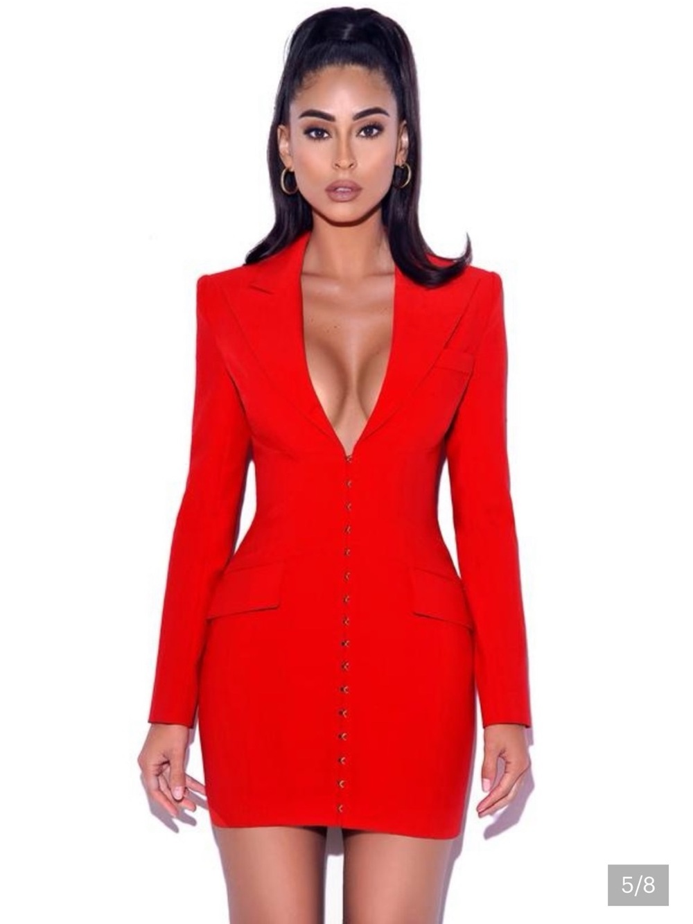 Miss Circle | Red Tailored Blazer Dress